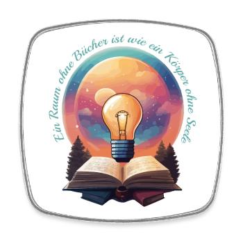 Books Nerd - Square fridge magnet - white - Front