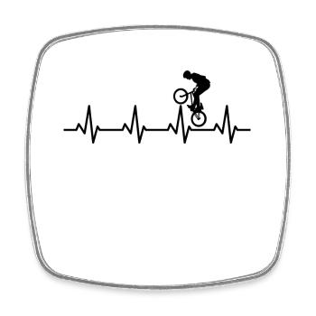 BMX Heart Line - Square fridge magnet - white - Front