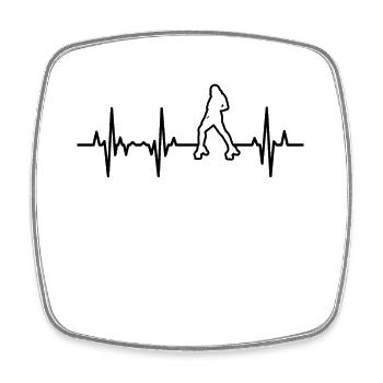 Women's Roller Skating ECG - Square fridge magnet - white - Front