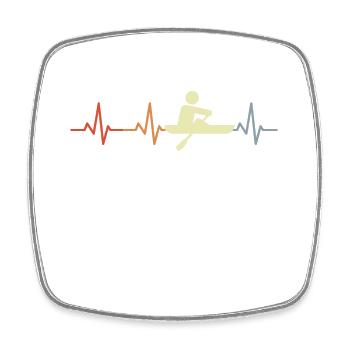 Rowing Stick Figure Heart Rate Line - Square fridge magnet - white - Front