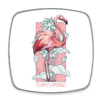 Team Flamingo Aquarell Wasserfarben Tiere - Viereckiger Kühlschrankmagnet - Weiß - Vorne