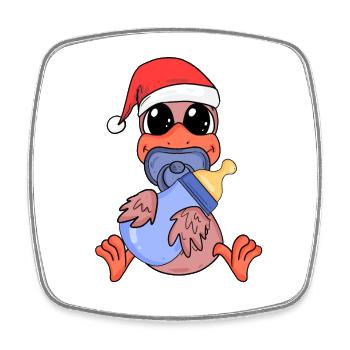 Chicken Baby Christmas - Square fridge magnet - white - Front