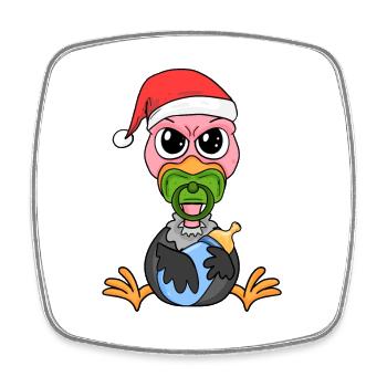 Vulture Baby Christmas - Square fridge magnet - white - Front