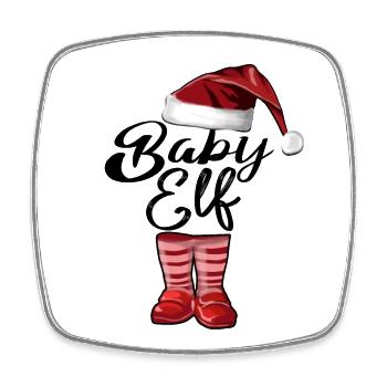 Baby Elf – Süßes Weihnachtsdesign - Viereckiger Kühlschrankmagnet - Weiß - Vorne