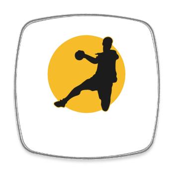 Handball Ab 9 Meter Krieg Handballer Geschenk - Viereckiger Kühlschrankmagnet - Weiß - Vorne