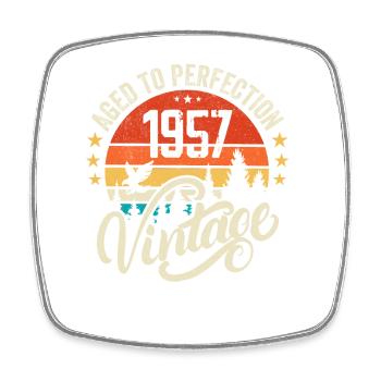 1957 Vintage - cadeau d’anniversaire 1957 rétro 1957 - Magnet carré - blanc - Devant