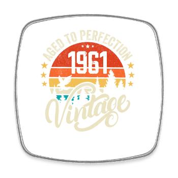 1961 Vintage - Birthday Gift 1961 Retro 1961 - Square fridge magnet - white - Front