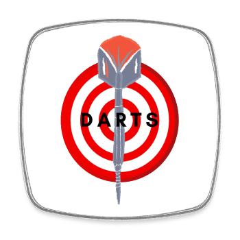 Darts Bullseye Focus - Magnet carré - blanc - Devant