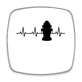 Fire hydrant pulse rate - Square fridge magnet - white - Front