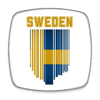 Flagge von Schweden - Viereckiger Kühlschrankmagnet - Weiß - Vorne