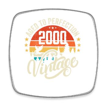 Cadeau d’anniversaire vintage vintage rétro des années 2000 - Magnet carré - blanc - Devant