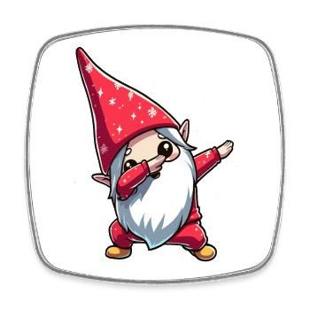 Dabbing Imp Kawaii Santa - Square fridge magnet - white - Front