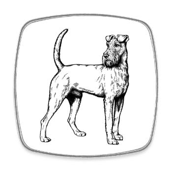 Irish Terrier Mailo 2023 sw - Square fridge magnet - white - Front
