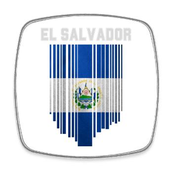 Flagge von El Salvador, salvadorianischer Stolz - Viereckiger Kühlschrankmagnet - Weiß - Vorne