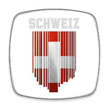 Flagge der Schweiz, Schweizer Stolz - Viereckiger Kühlschrankmagnet - Weiß - Vorne