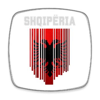 Albanian flag, Albanian pride - Square fridge magnet - white - Front