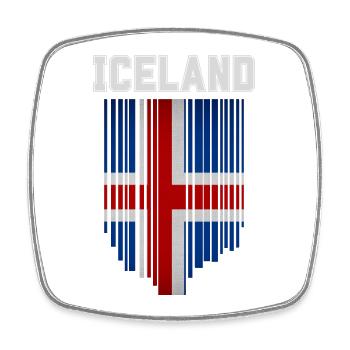 Drapeau de l’Islande, fierté islandaise - Magnet carré - blanc - Devant
