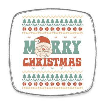 Pull de Noël moche - Magnet carré - blanc - Devant
