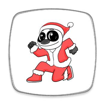 Panda Kuscheltier Weihnachten - Viereckiger Kühlschrankmagnet - Weiß - Vorne