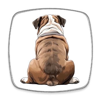 Bouledogue - Magnet carré - blanc - Devant