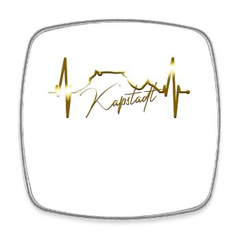 Cape Town Skyline Heartbeat South Africa Table Mountain - Square fridge magnet - white - Front