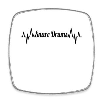 Drum Heart Line - Square fridge magnet - white - Front