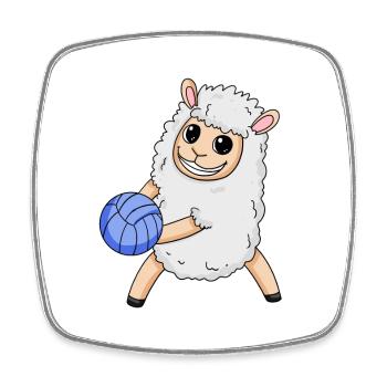 Volleyball Schaf - Viereckiger Kühlschrankmagnet - Weiß - Vorne