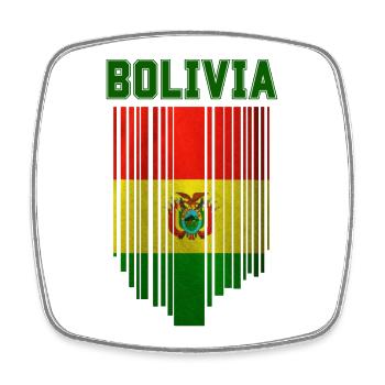 Bolivian flag, Bolivian pride - Square fridge magnet - white - Front