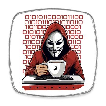Anonymous Hacker - Viereckiger Kühlschrankmagnet - Weiß - Vorne