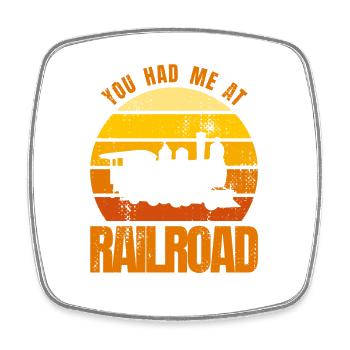 Funny railway worker quote - Square fridge magnet - white - Front