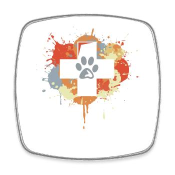 Veterinarian first aid drawing - Square fridge magnet - white - Front
