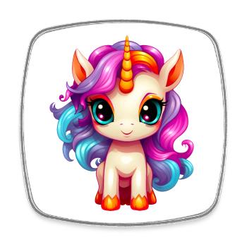 Bébé licorne - Magnet carré - blanc - Devant