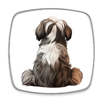 Shih Tzu - Viereckiger Kühlschrankmagnet - Weiß - Vorne