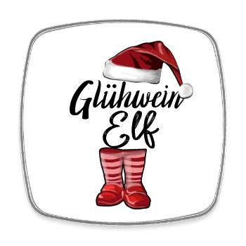 Weihnachten Glühwein Elf: Wichtelgeschenke - Viereckiger Kühlschrankmagnet - Weiß - Vorne