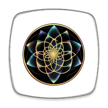 Géométrie du mandala doré - Magnet carré - blanc - Devant