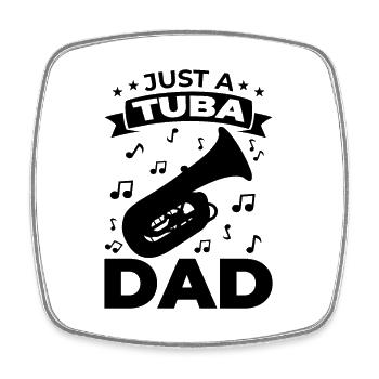 Tuba dad - Square fridge magnet - white - Front
