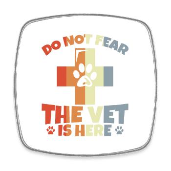 Veterinarian Joke - Square fridge magnet - white - Front