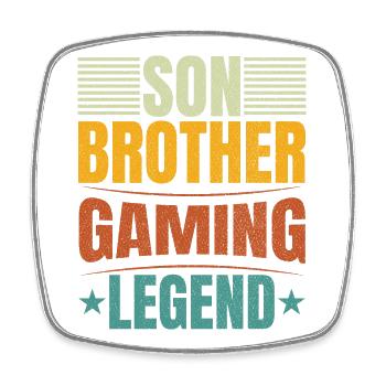 Chemise de légende du jeu de son frère - Magnet carré - blanc - Devant