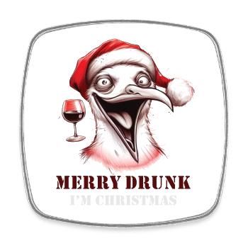 Merry Drunk I'm Christmas Bier Spruch Weihnachten - Viereckiger Kühlschrankmagnet - Weiß - Vorne