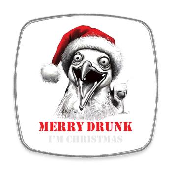 Merry Drunk I'm Christmas Bier Spruch Weihnachten - Viereckiger Kühlschrankmagnet - Weiß - Vorne