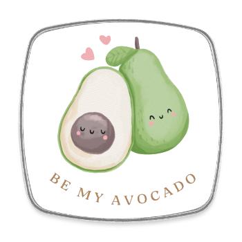 Be my avocado - Viereckiger Kühlschrankmagnet - Weiß - Vorne