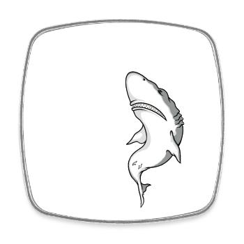 Big Fish - Square fridge magnet - white - Front