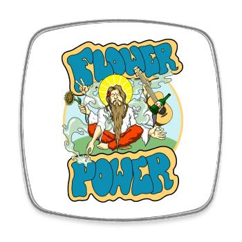 Le pouvoir des fleurs - Magnet carré - blanc - Devant