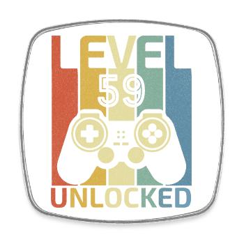 Level 59 Unlocked Funny Video Gamer 59Th Birthday - Square fridge magnet - white - Front