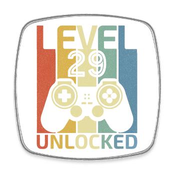 Level 29 freigeschaltet Lustiger Videospieler 29. Geburtstag - Viereckiger Kühlschrankmagnet - Weiß - Vorne
