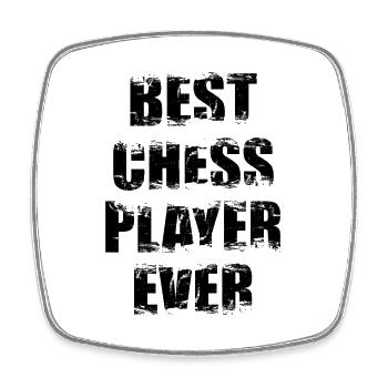 Funny Chess Player - Square fridge magnet - white - Front