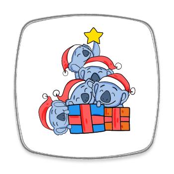 Koala Weihnachtsbaum Weihnachten - Viereckiger Kühlschrankmagnet - Weiß - Vorne