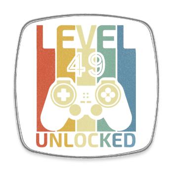 Level 49 Unlocked Funny Video Gamer 48Th Birthday - Square fridge magnet - white - Front