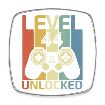 Level 44 freigeschaltet Lustiger Videospieler 44. Geburtstag - Viereckiger Kühlschrankmagnet - Weiß - Vorne