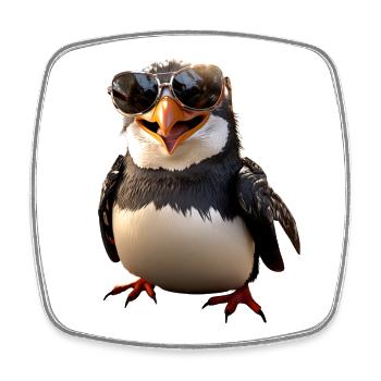 Pinguin Sonnenbrille Geschenk Ich Liebe Pinguine - Viereckiger Kühlschrankmagnet - Weiß - Vorne